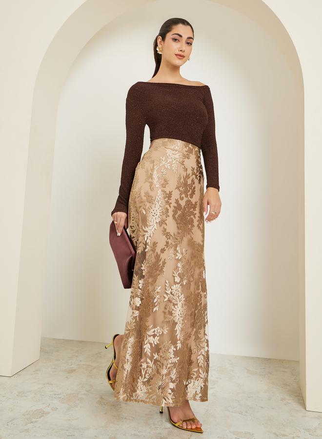 ستايلي تنورة ماكسي بقصة ضيقة من الدانتيل للنساء - Image 4